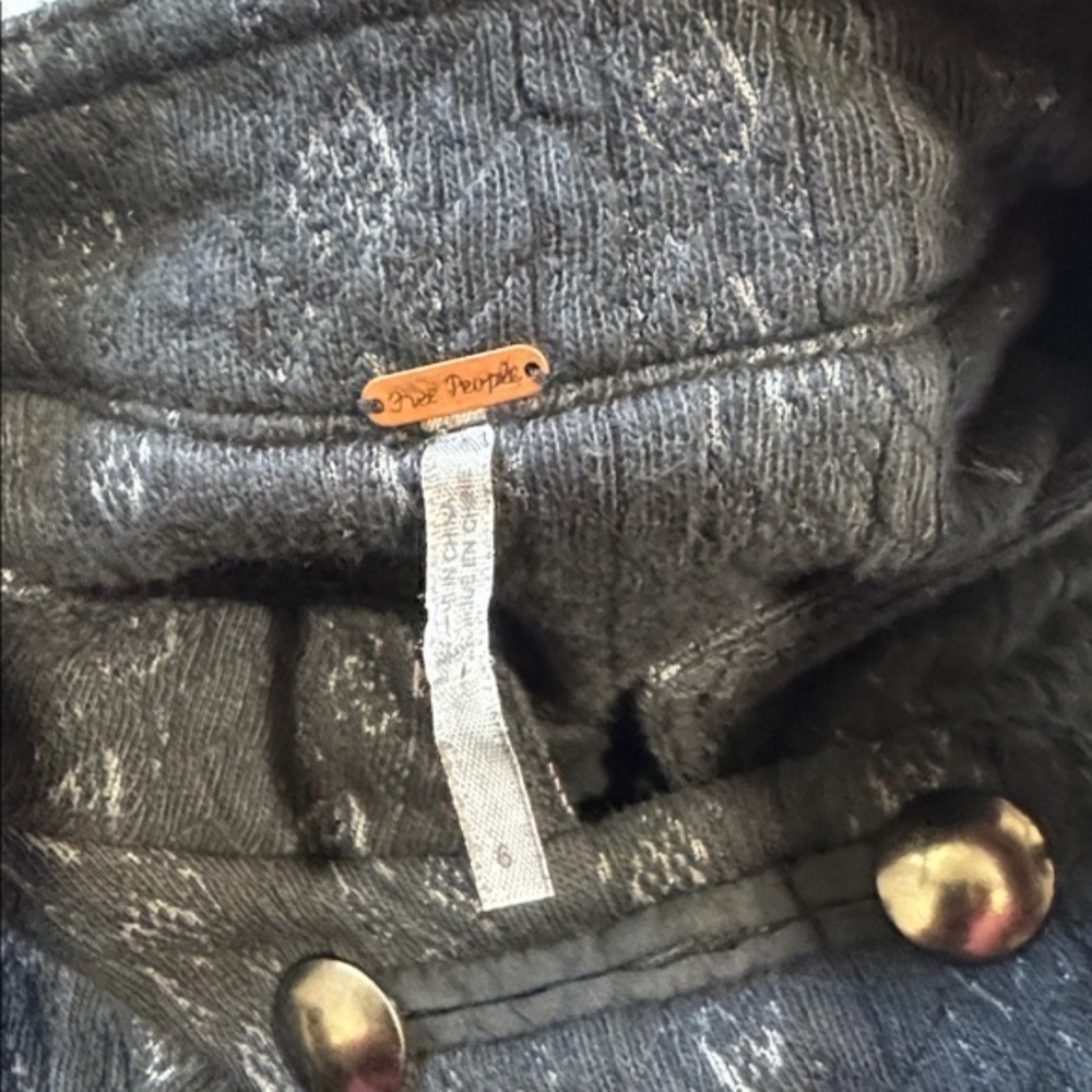 Free People Cable Knit Peplum Military Jacket Size 6 - Picture 4 of 6